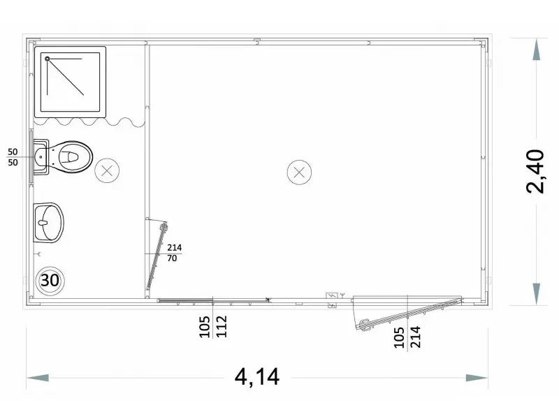 Box Prefabbricato 4 Metri – WC, Lavabo e Doccia Integrati 5 Box Prefabbricato 4 Metri – WC, Lavabo e Doccia Integrati - immagine 5